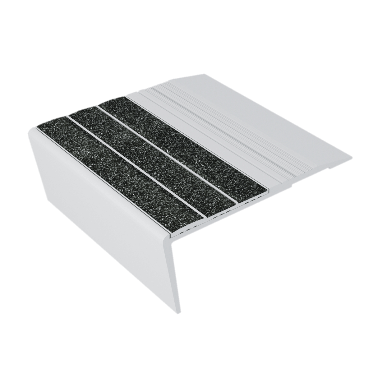 Kinesik - Ecoglo F6-N20 Nez de marche à angle droit avec bandes antidérapantes noires 3.1" (vendu en pied linéaire)