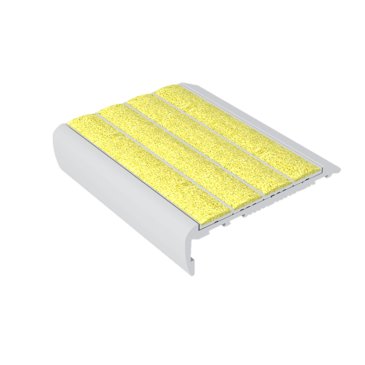 Kinesik - Ecoglo F7-N30 Flat Stair Nosing with Yellow Anti-Slip Strips 2.6" (vendu en pied linéaire)