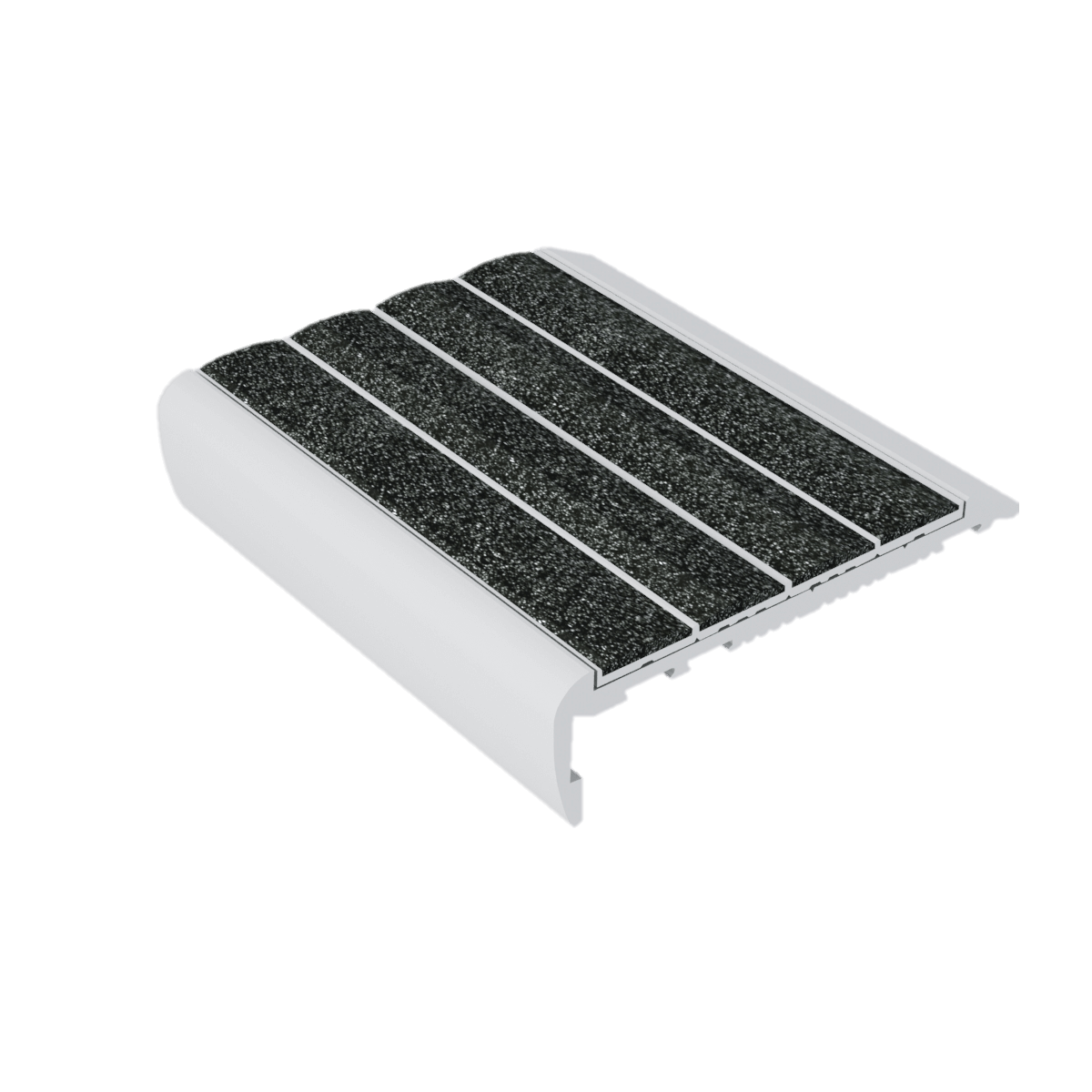 Kinesik - Ecoglo F7-N30 Flat Stair Nosing with Black Anti-Slip Strips 2.6" (vendu en pied linéaire)