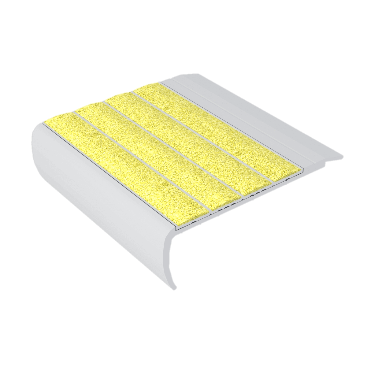 Kinesik - Ecoglo F8-N30 Flat Stair Nosing with Yellow Anti-Slip Strips 3" (vendu en pied linéaire)