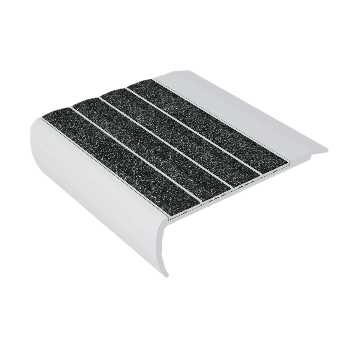 Kinesik - Ecoglo F8-N30 Flat Stair Nosing with Black Anti-Slip Strips 3" (vendu en pied linéaire)