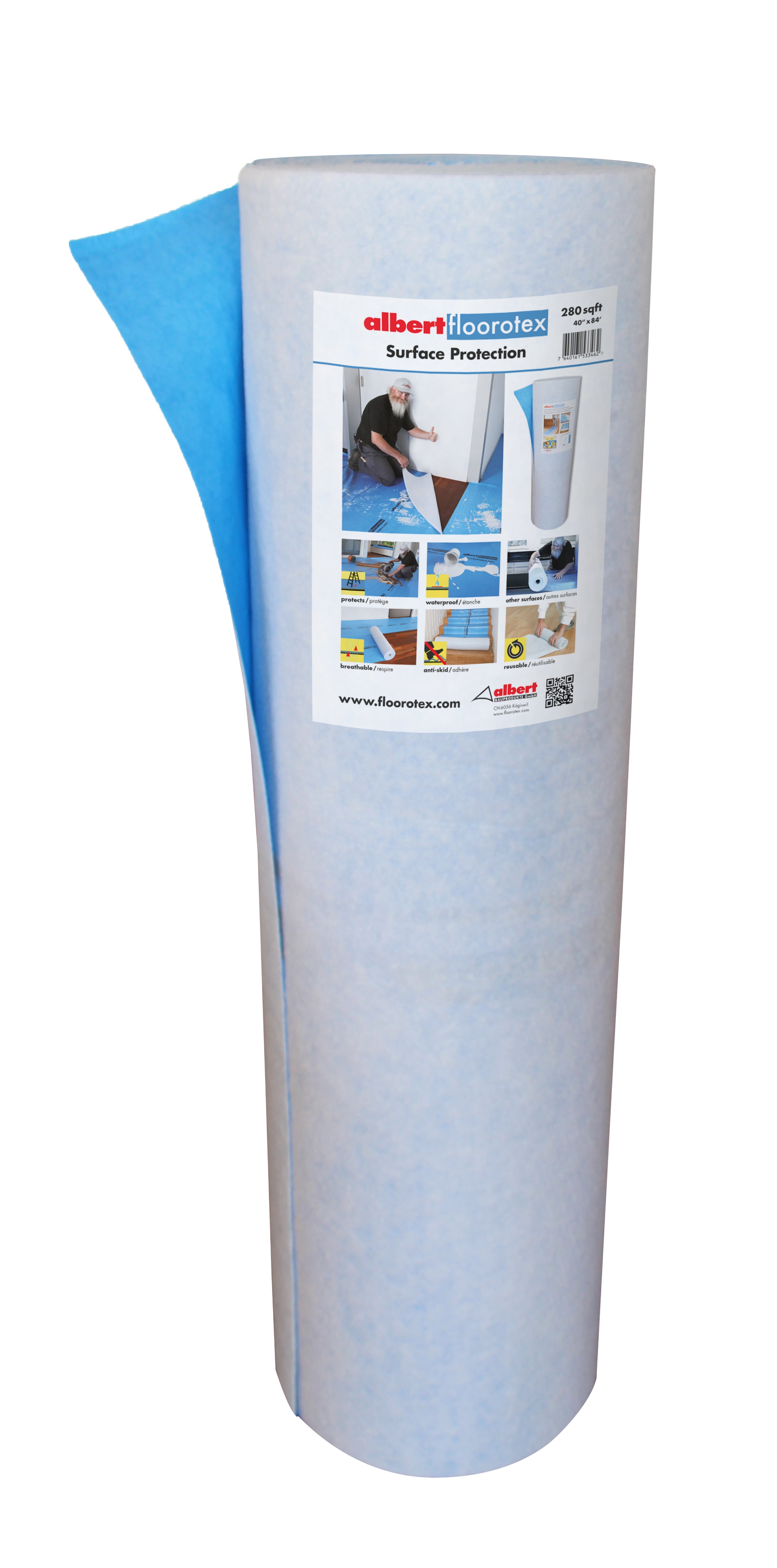 Floorotex - 40" x 168' (560 Pi.Ca) - Bleu protecteur de plancher ||FLO8650