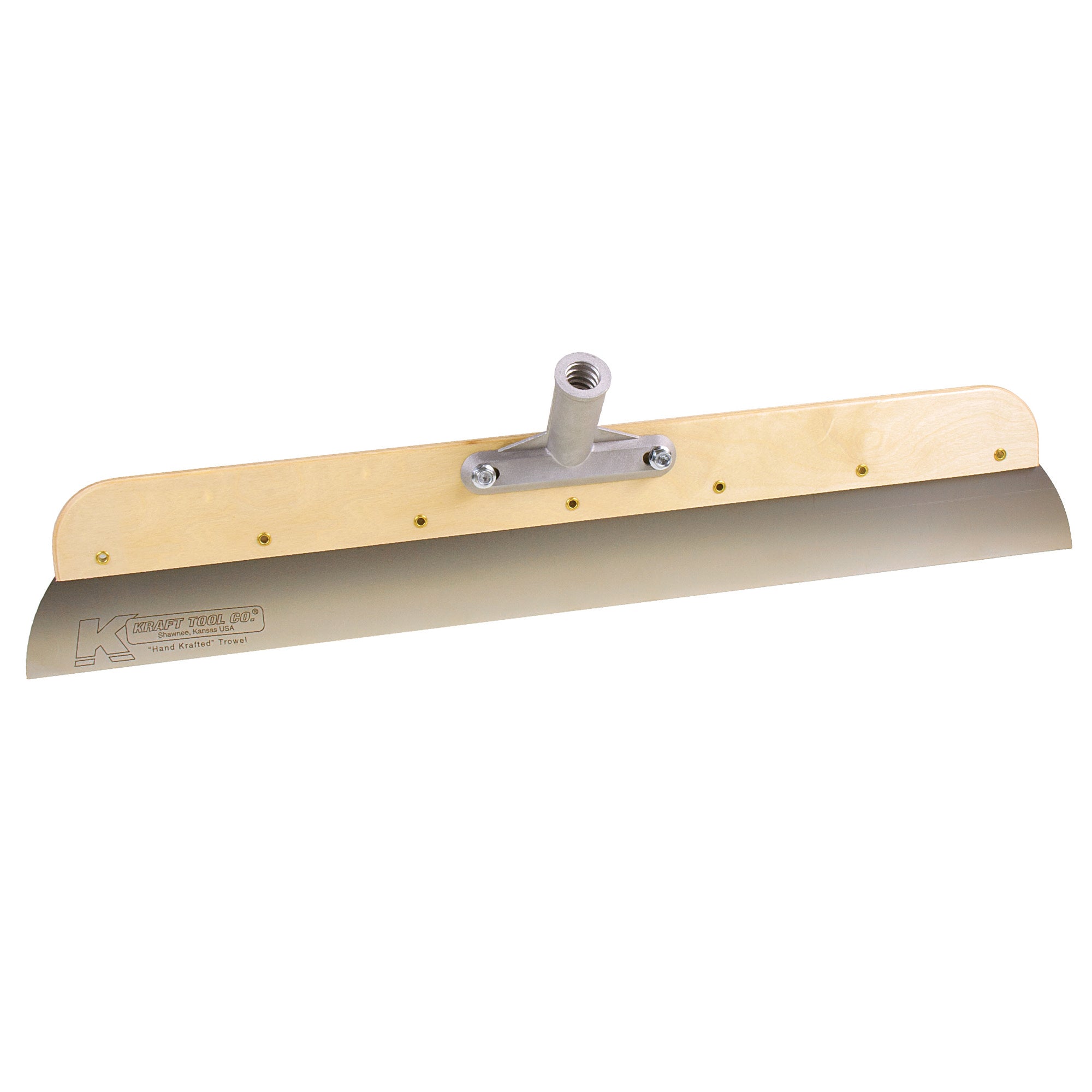 Kraft Tool - Lisseur en acier inoxydable à cadre en bois avec support fileté 24"
