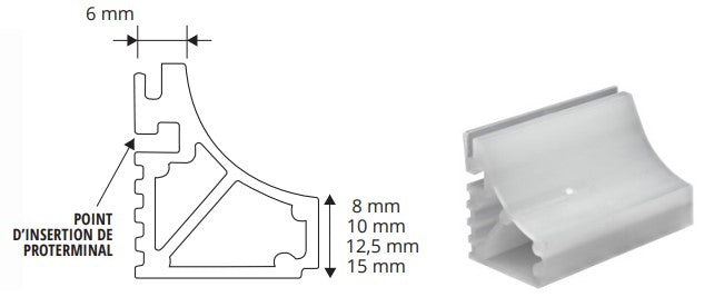 Progress Profiles - Joint pour profilé à gorge en vinyle Proshell gris 3/8" (paquet de 10)