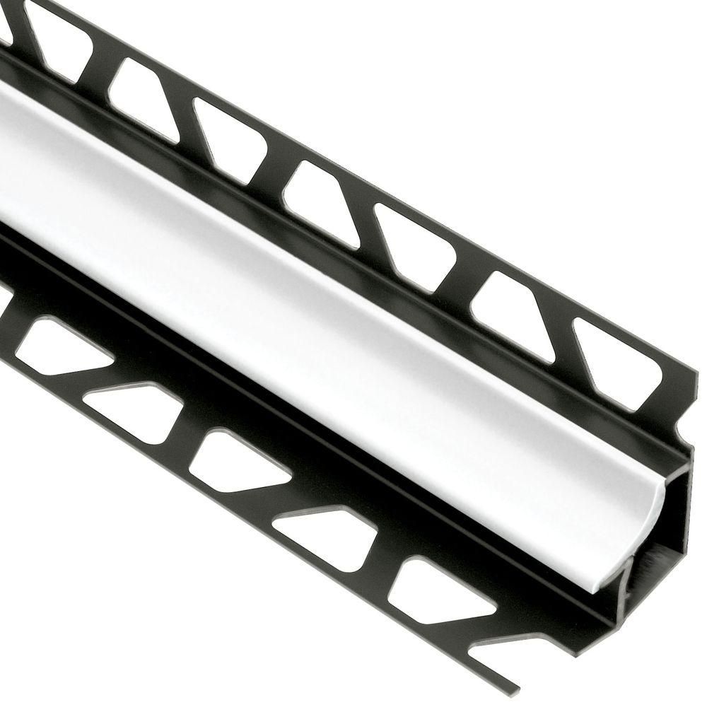 Schluter - DILEX-HK Profilé à gorge avec un radius de 11/16" - plastique PVC blanc éclatant 1/2" x 11/32" x 8' 2-1/2"