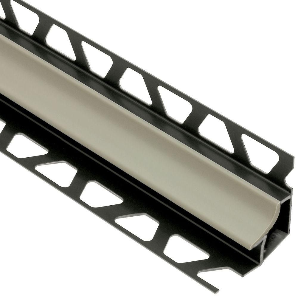 Schluter - DILEX-HK Profilé à gorge avec un radius de 11/16" - plastique PVC gris 1/2" x 11/32" x 8' 2-1/2"