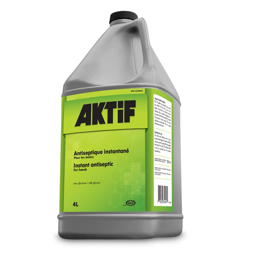 Laboratoire Hygienex - Antiseptique AKTIF instantané gel pour les mains - 4L