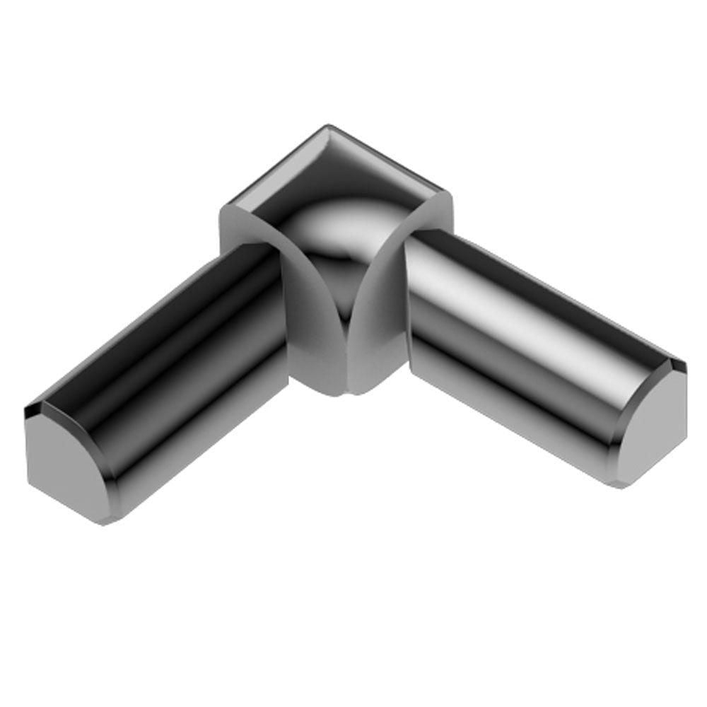RONDEC Coin intérieur à 2 bouts 90° - aluminium anodisé chrome poli 1/2" (12.5 mm) ||I2LRO125ACG