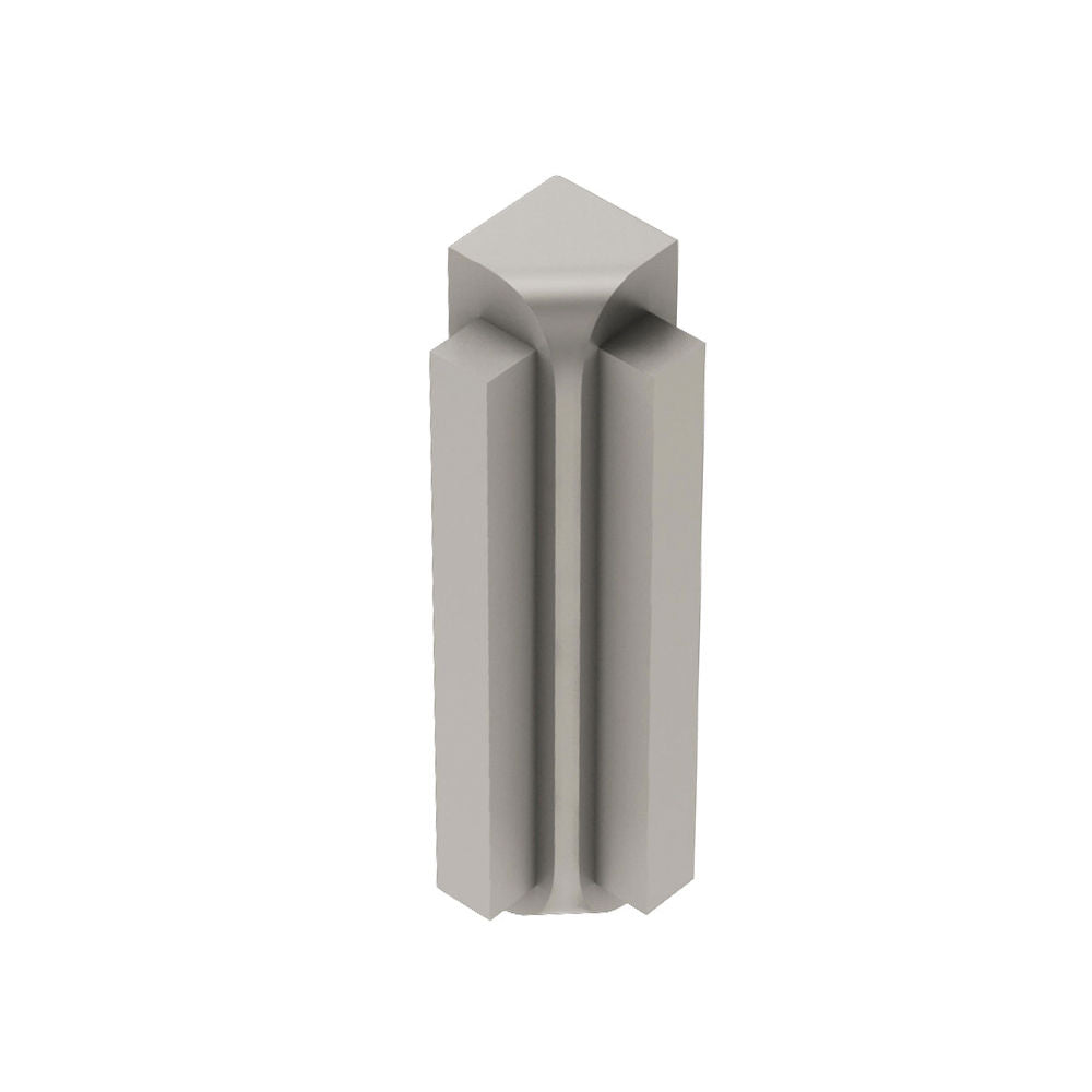 Schluter - RONDEC-STEP Coin intérieur 90° avec ailette verticale de 2-1/4"  - aluminium anodisé nickel mat 3/8" (10 mm)