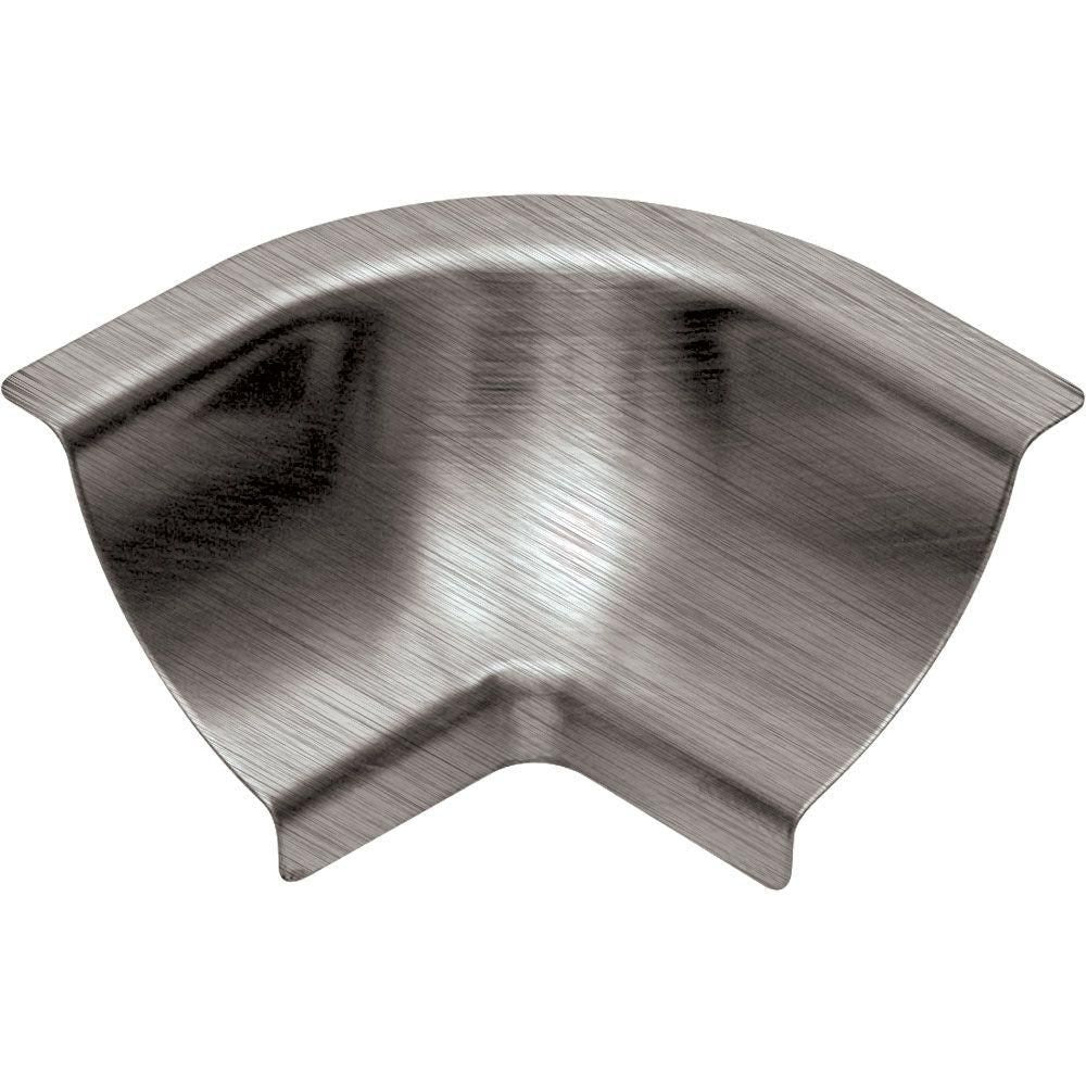 Schluter - DILEX-EHK Coin intérieur 90° 3-directions avec un radius de 23/32" (18.5 mm) - acier inoxydable (V2) brossé