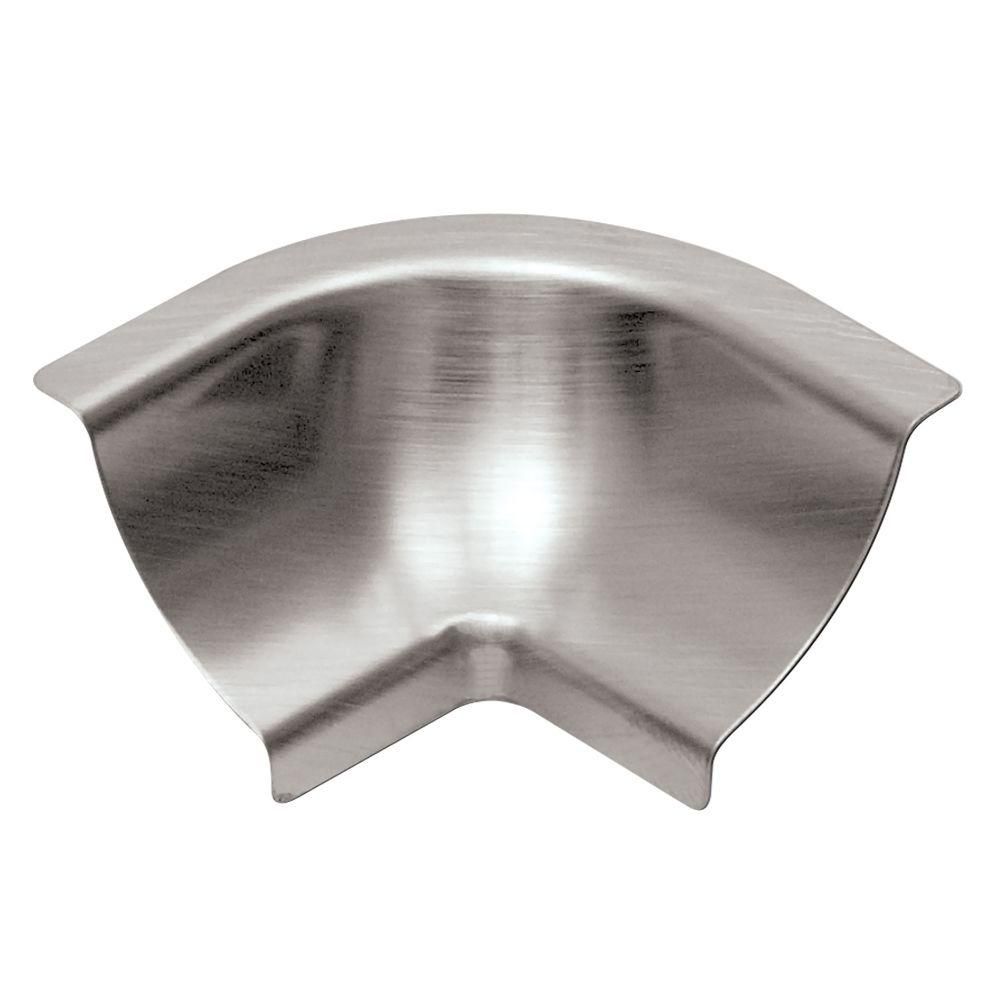 Schluter - DILEX-HKU Coin intérieur 90° avec un radius de 3/8" (10 mm) - acier inoxydable brossé (V4)