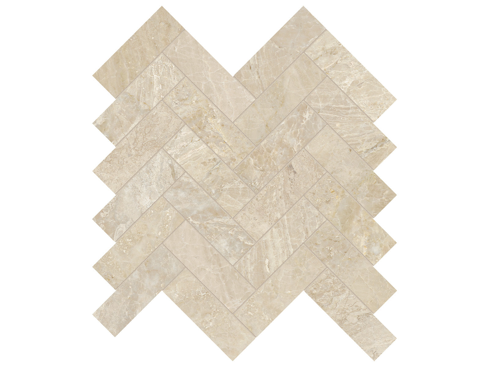 Anatolia - Impero Reale - Mosaïque à chevrons de marbre, fini adouci 3,3 x 10 cm (1,25 x 4 po)