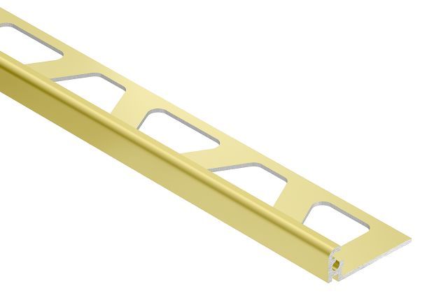 Schluter - JOLLY Moulure de bordure de mur Aluminium anodisé Laiton mat 3/8" (10 mm) x 8' 2-1/2"