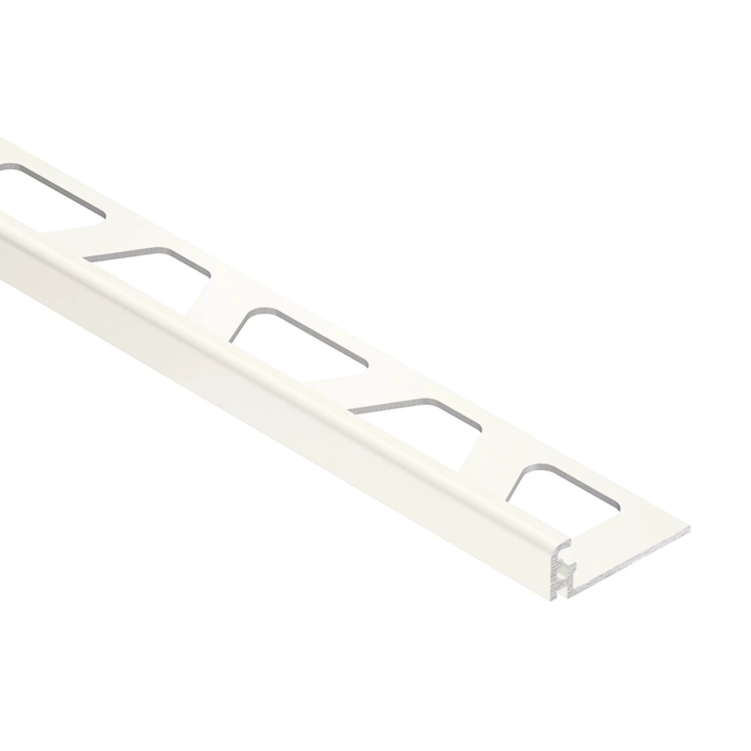 Schluter - JOLLY Moulure de bordure de mur Aluminium Blanc brillant 7/16" (11 mm) x 8' 2-1/2"