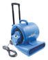 Johnny Vac - Ventilateur - diamètre de 9.5" (24 cm) - 3 vitesses avec poignée télescopique et roues - Bleu