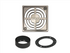 Acier anodisé nickel brossé 4" - Schluter KERDI-DRAIN Ensemble de grille carrée Contour ||KD4GRKATGB