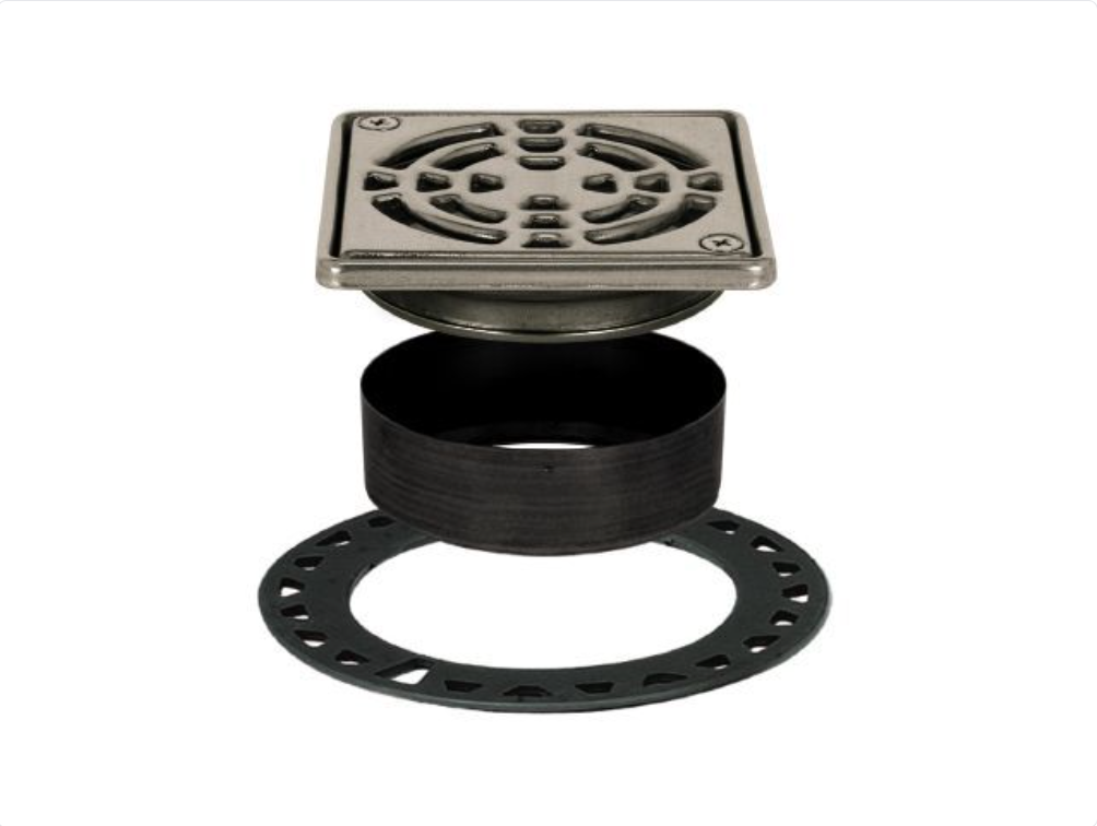 Acier inoxydable (V2) 4" - Schluter KERDI-DRAIN Ensemble de grille carrée Classic (paquet de 10) ||KD4GRKE10