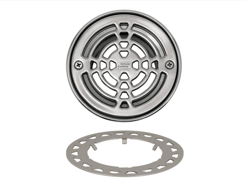 Acier inoxydable (V2) 6" - Schluter KERDI-DRAIN Ensemble de grille ronde Classic ||KD6GRKRE