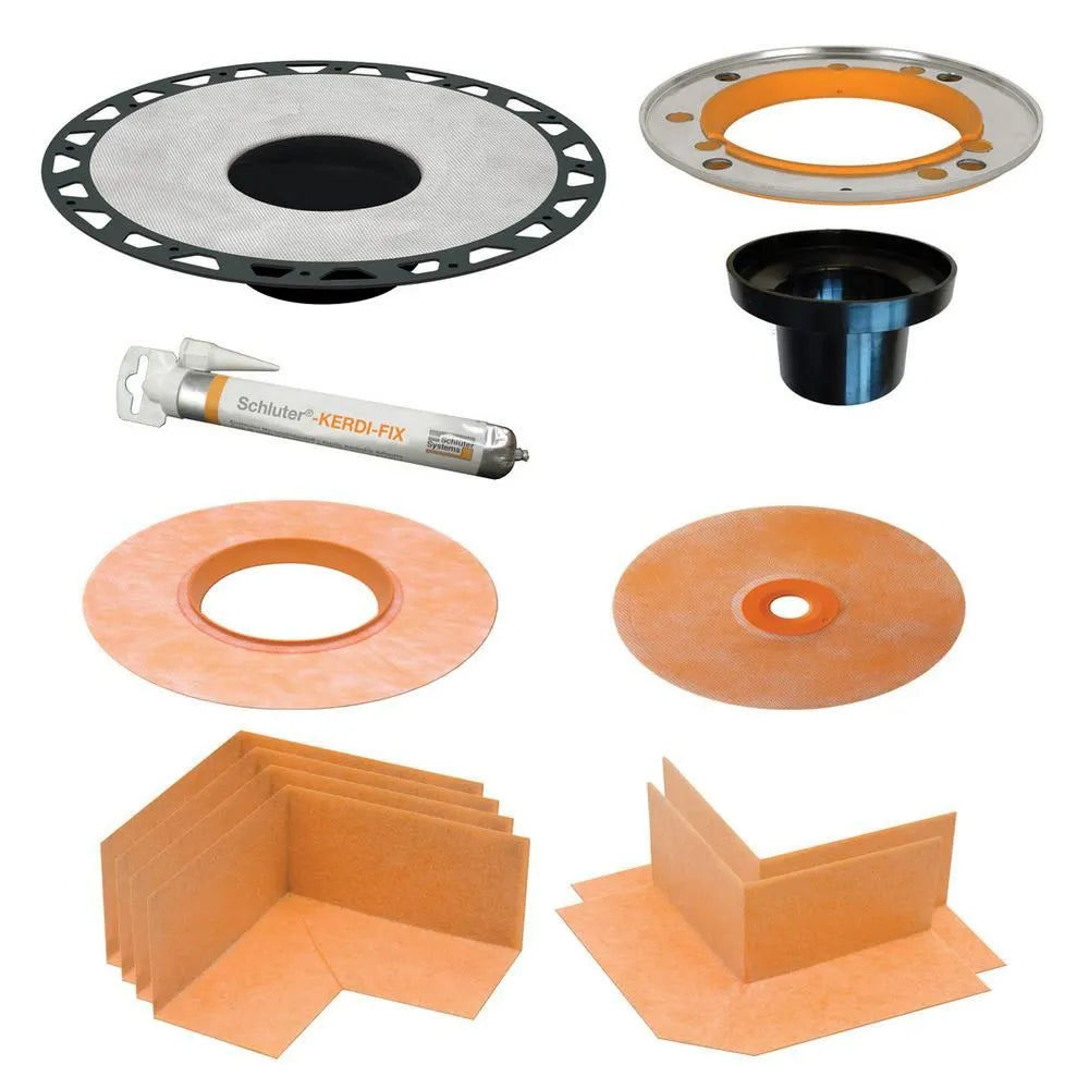 KDA5FLKABS - 5-1/4" ABS Plastic - Schluter KERDI-DRAIN Flange Adapter Set 