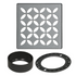 Schluter - KERDI-DRAIN Ensemble de grille carrée Floral acier inoxydable (V2) étain 4"