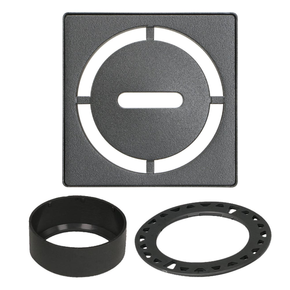 Schluter - KERDI-DRAIN Ensemble de grille carrée Pure acier inoxydable (V2) anthracite foncé 4"