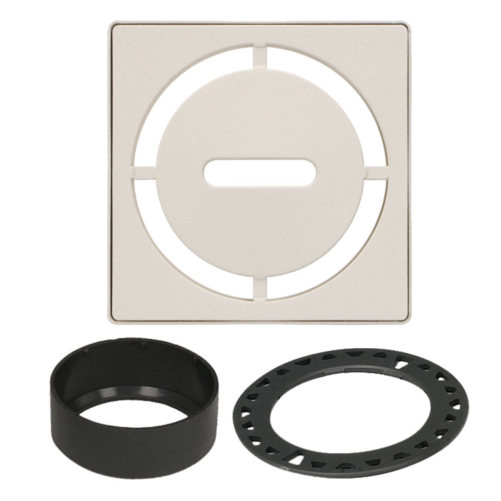 Schluter - KERDI-DRAIN Ensemble de grille carrée Pure acier inoxydable (V2) ivoire 4"