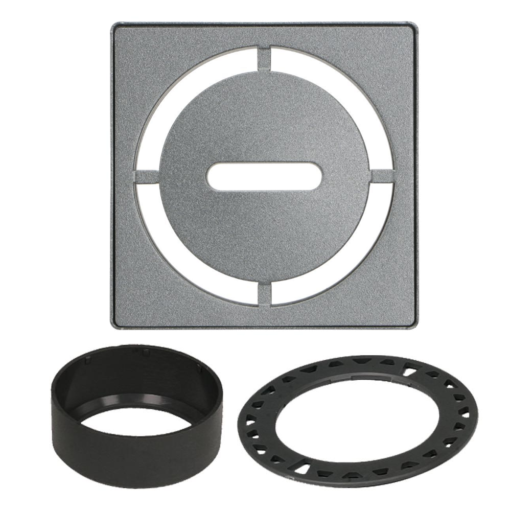 Schluter - KERDI-DRAIN Ensemble de grille carrée Pure acier inoxydable (V2) étain 4"