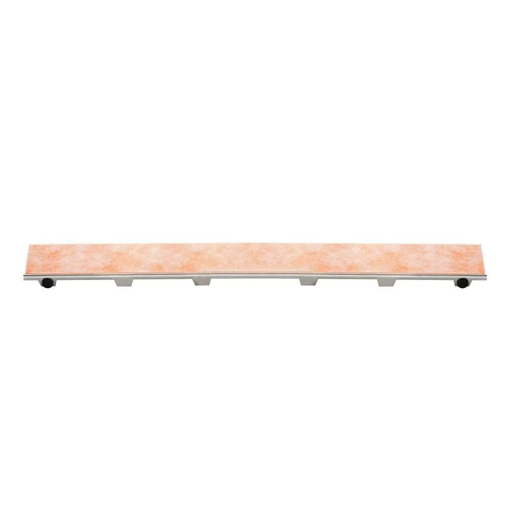 Brushed Stainless Steel (V4) 1-1/8" x 27-9/16" - Schluter KERDI-LINE Recessed Linear Drain with Frameless Tileable Grate Design|| KL1DRE70
