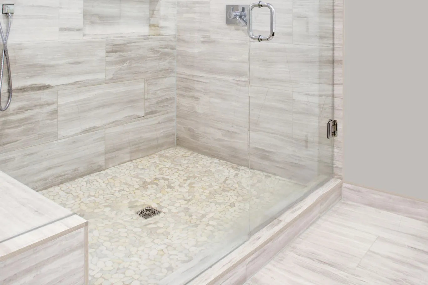 38" x 60" - Schluter KERDI-SHOWER-KIT Shower kit with off-center outlet position without flange and grate ||KSK9651525S