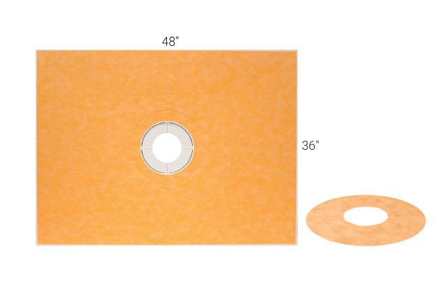 Schluter - KERDI-SHOWER-TT Kit de bac de douche préfabriquée en pente avec position de sortie centrée 1" x 36" x 48"