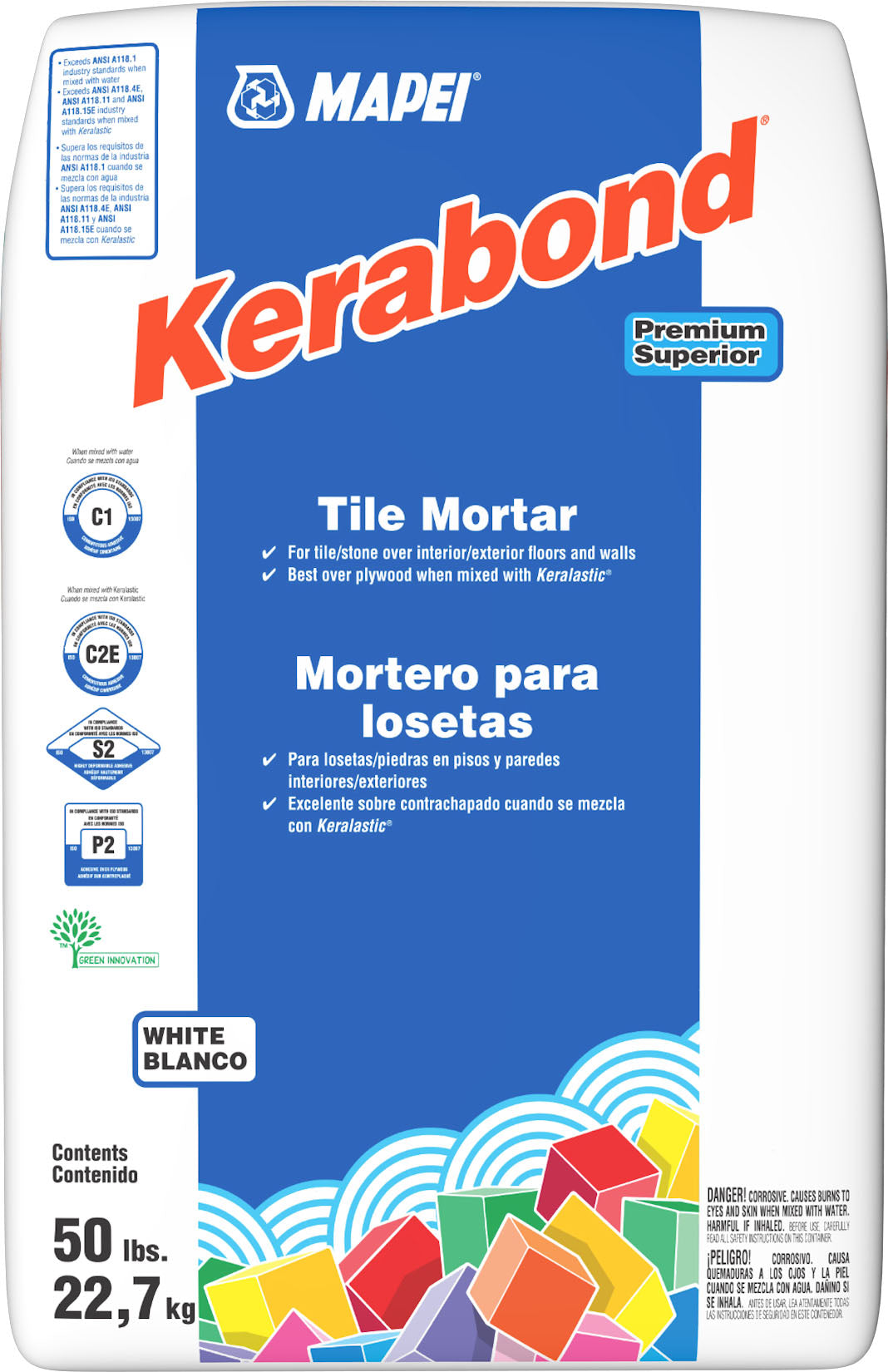 Mapei - Kerabond Cimentcolle de qualité supérieure pour carreaux Blanc 22.7 kg