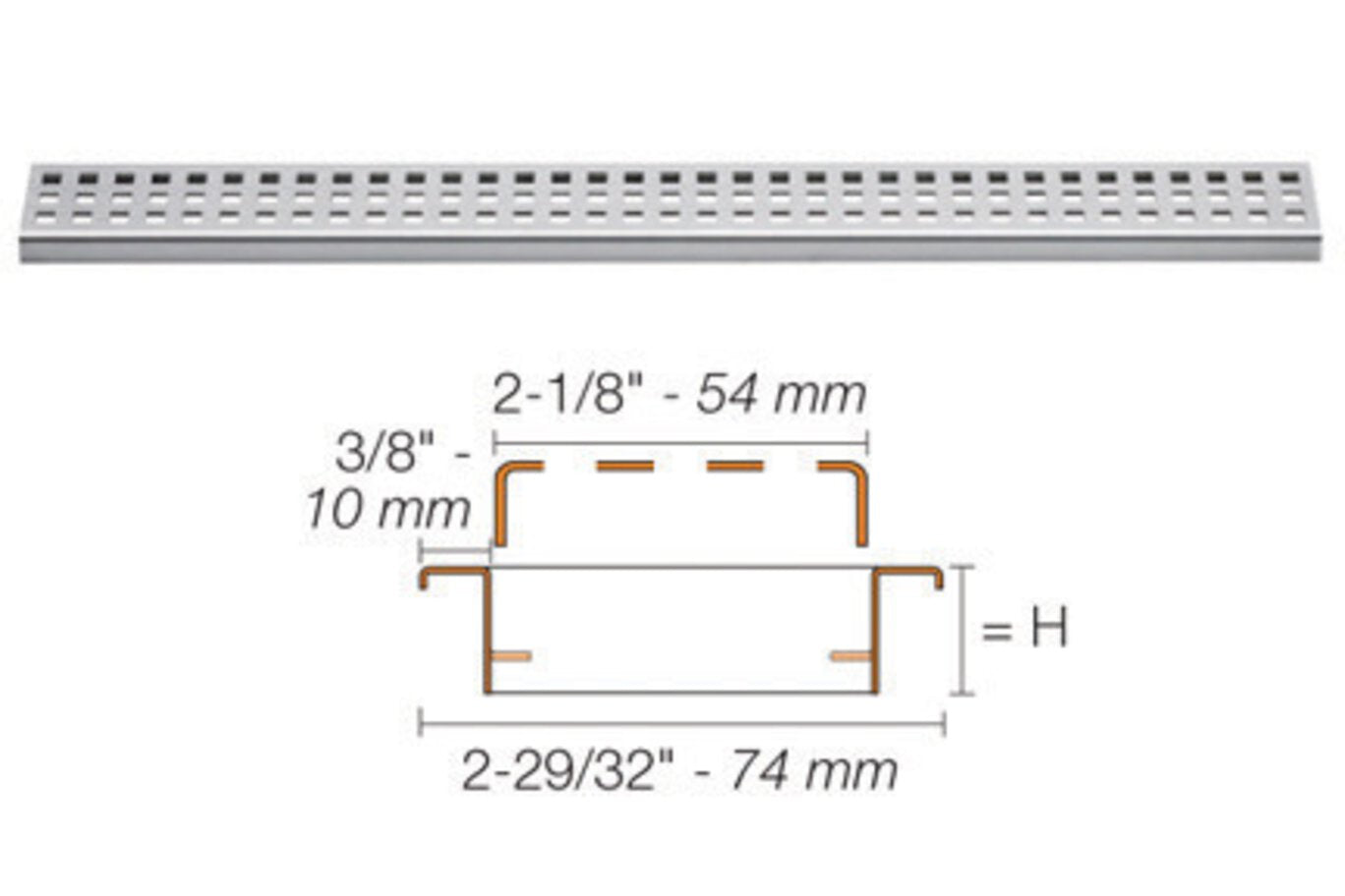 Schluter Systems - Kerdi-Line 3/4 Frame W/Lock 20 Perf Grt ||KL1BL19EB50