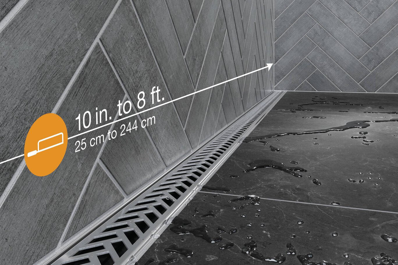 Schluter Systems - Schluter - KERDI-LINE-VARIO 4' D13-HERRINGBONE EB ||KLVRID13EB122