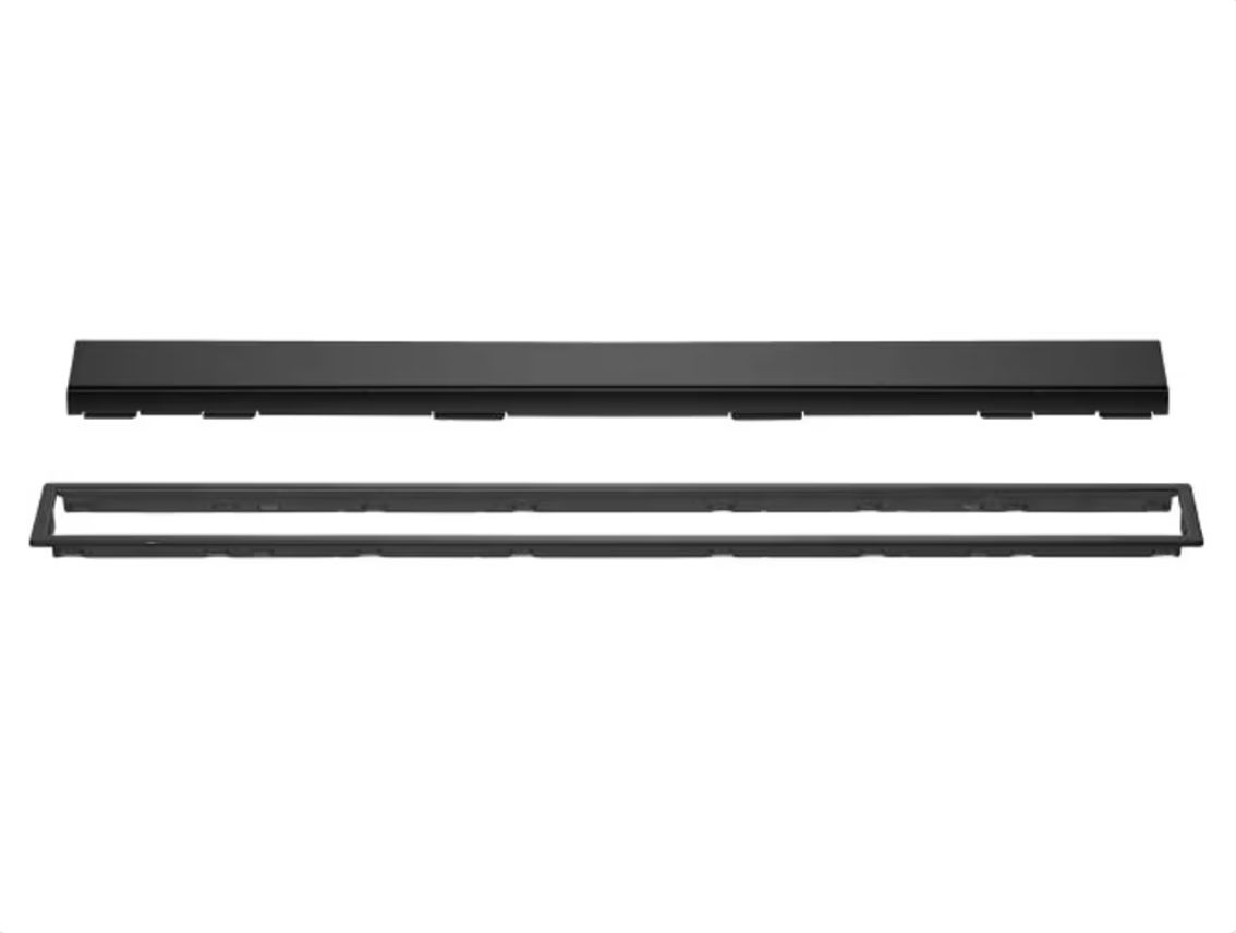 Schluter KERDI-LINE Drain linéaire encastré avec design de grille Solid acier inoxydable (V4) noir mat 3/4" x 62-15/16" ||KL1AR19MGS160