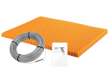 10 ft2 - DITRA-HEAT-E-KIT Heated Floor Kit - Membrane (16.8 ft²) Cable (10.73 ft²) 240V with Non-programmable Thermostat