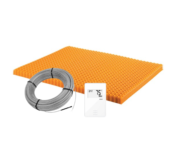 16 ft2 - DITRA-HEAT-E-KIT Heated Floor Kit - Membrane (16.8 ft²) Cable (16 ft²) 240V with Non-programmable Thermostat