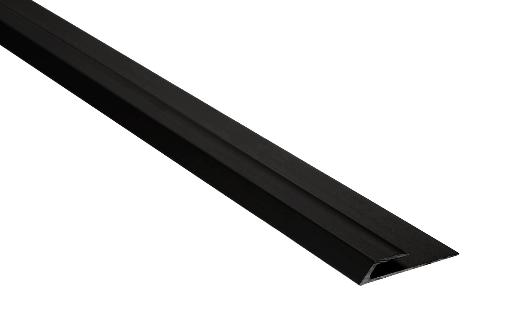 M-D PRO - Réducteur de moulure en J pour vinyle en aluminium enduit de poudre noir mat - 3/16" (4 mm to 5 mm) x 1" x 12'