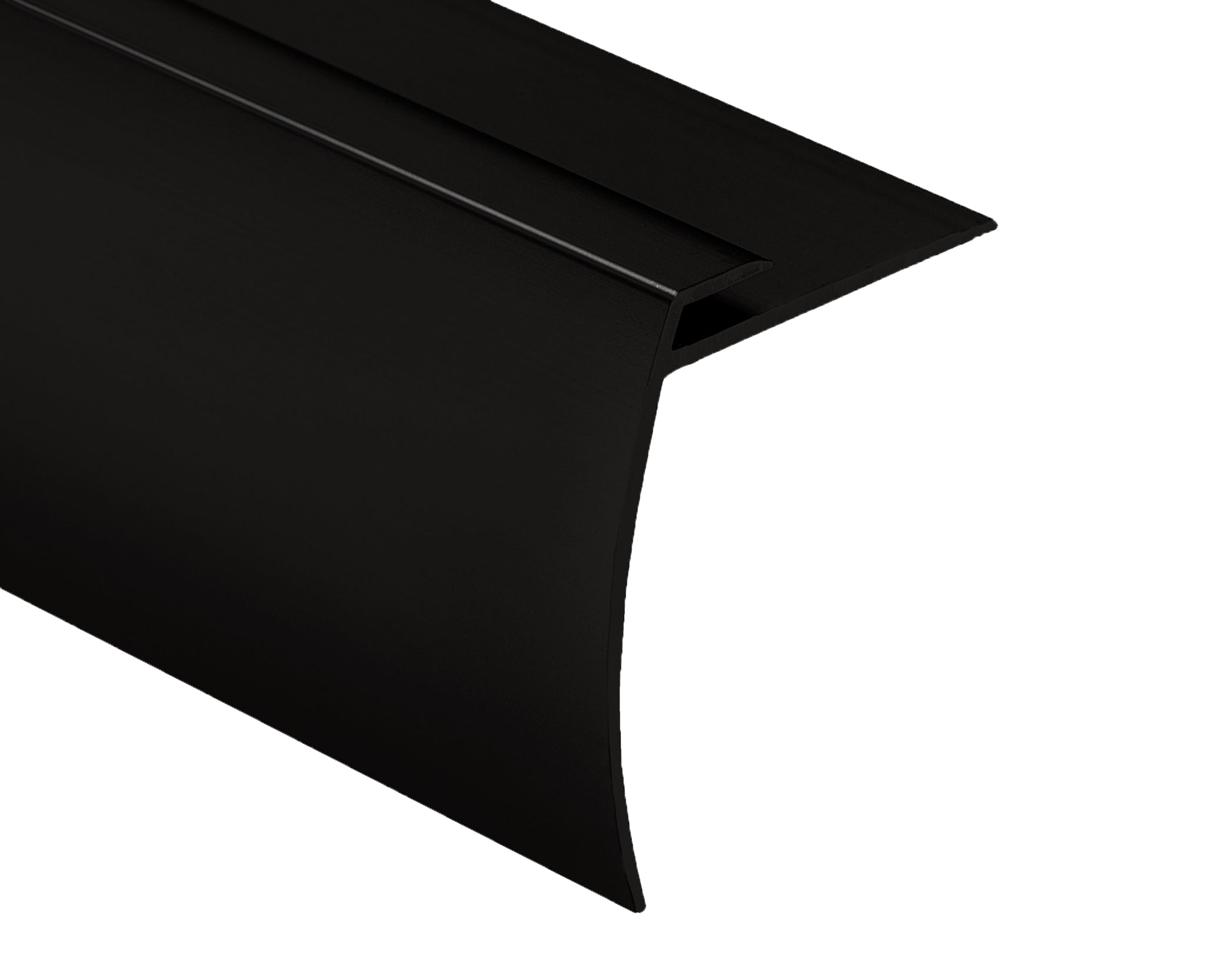 M-D PRO - Nez de marche pour vinyle en aluminium enduit de poudre noir mat - 1/8" x 1-7/8" (47.5 mm) x 1-5/8" x 12'