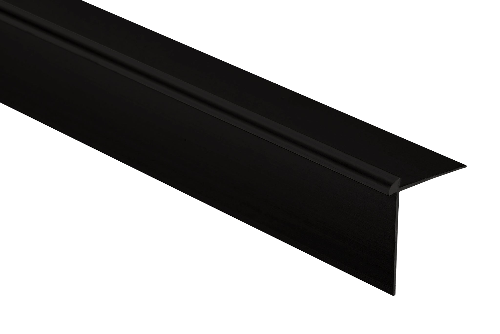 M-D PRO - Coin extérieur de nez de marche carré pour vinyl en aluminium enduit de poudre noir mat - 1/8" x 1" (25 mm) x 1-1/4" x 12'