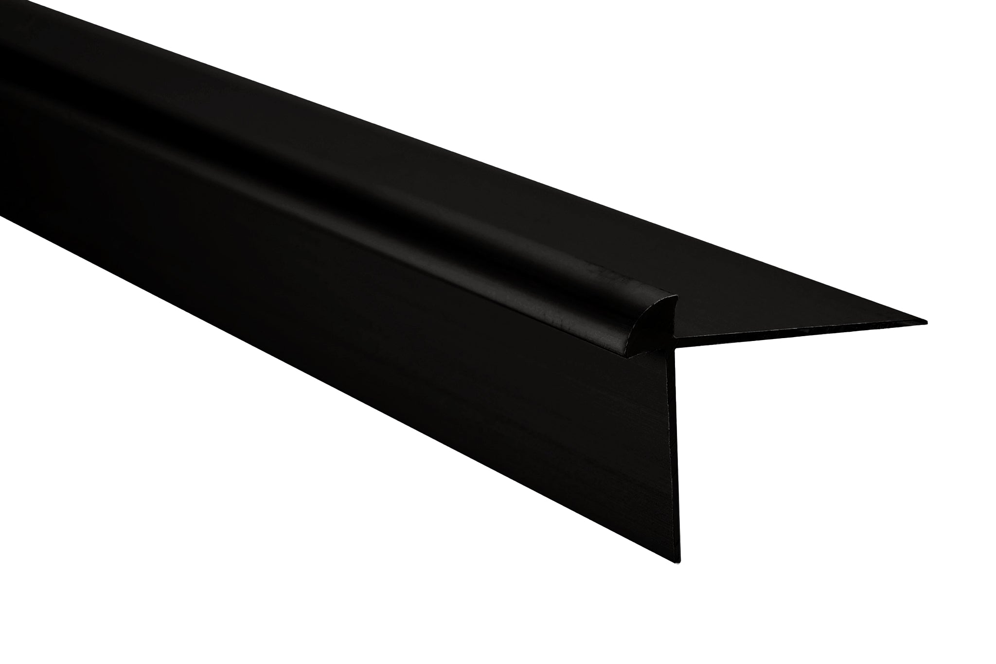 M-D PRO - Coin extérieur de nez de marche carré pour vinyl en aluminium enduit de poudre noir mat - 3/16" x 1" (25 mm) x 1-1/4" x 12'