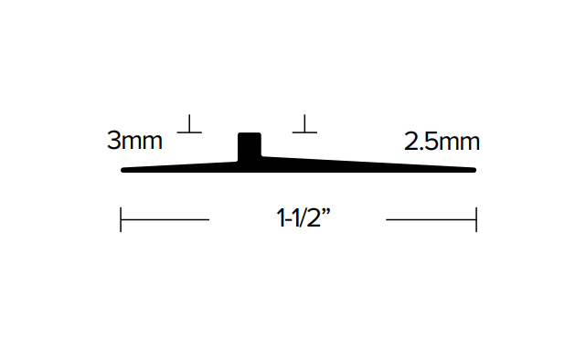 Futura Transitions - Rampe pour vinyle sans rebord LVT 128 en aluminium fini d'usine - de 3 mm à 2.5 mm x 1-1/2" x 12'