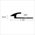Futura Transitions - Réducteur pour tapis LVT 131 en aluminium gravé - du tapis 3/16" (5 mm) au LVT 1/8" (3 mm) x 1-3/16" x 12'