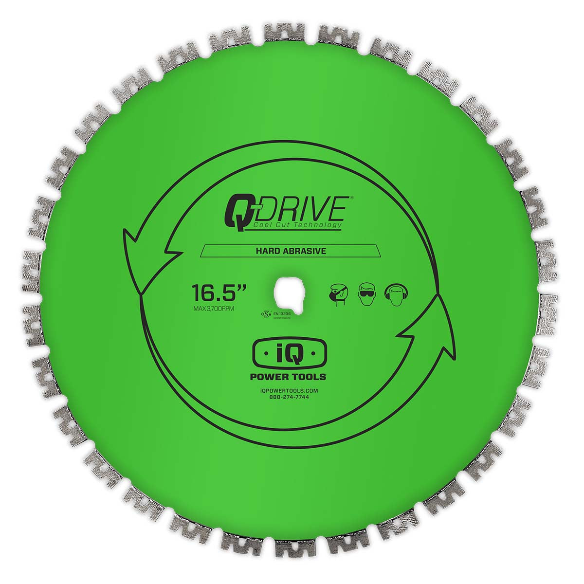 iQ Power Tools - Lame de scie à béton segementée diamantée Q-Drive pour abrasif super dur 16-1/2"