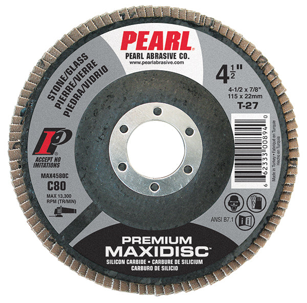 Pearl Abrasive - Disques abrasif C120 pour la pierre et le verre forme T-27 carbure de silicium 4" x 5/8"