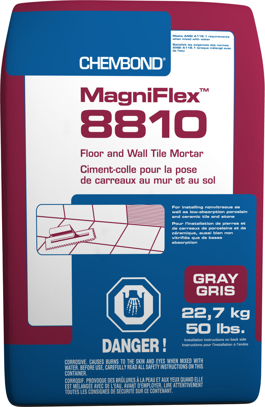 Chembond - Magniflex 8810 Ciment-colle pour carreaux de sol et de mur - 50 lb
