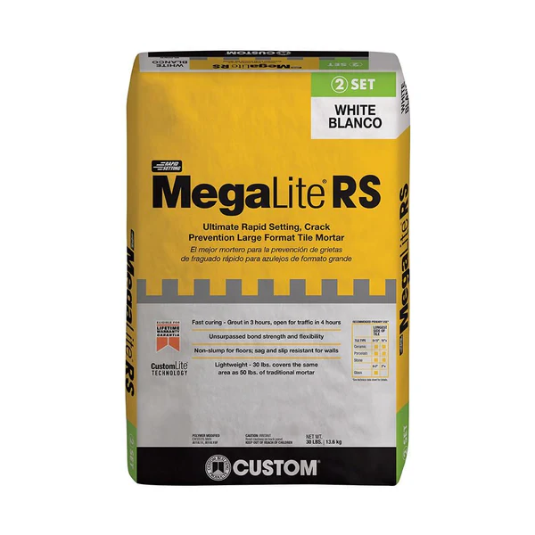 Custom Building Products - Mortier à céramique rapide MegaLite RS blanc 13.6 kg