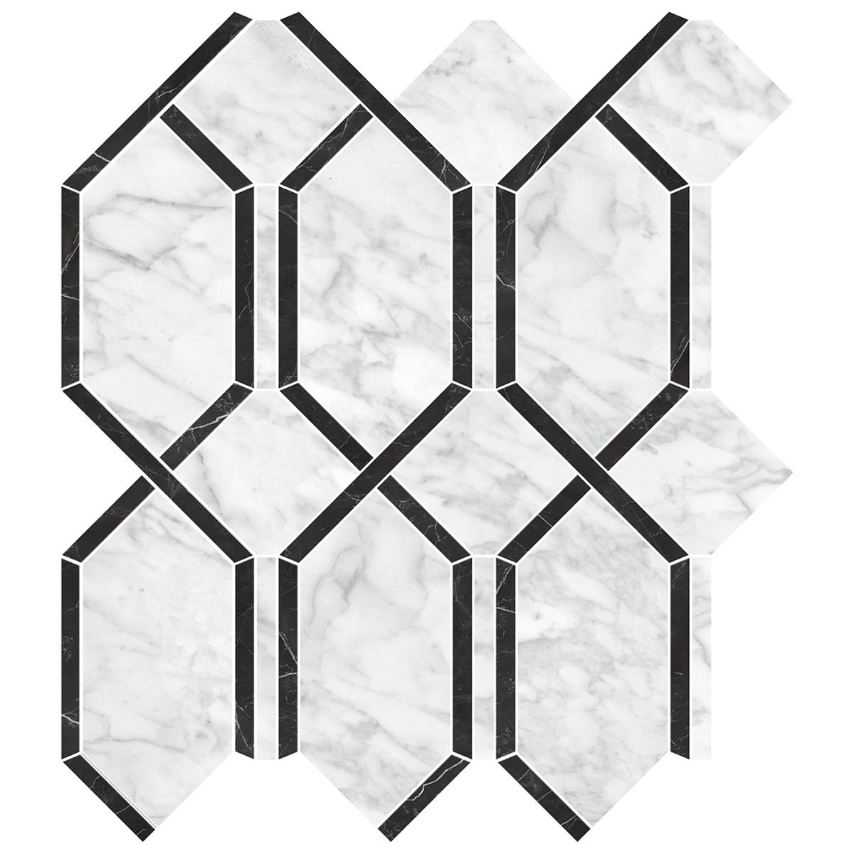 Anatolia - La Marca - Carrara Gioia - Polished Modella Porcelain Mosaic ‖4501-0408-0