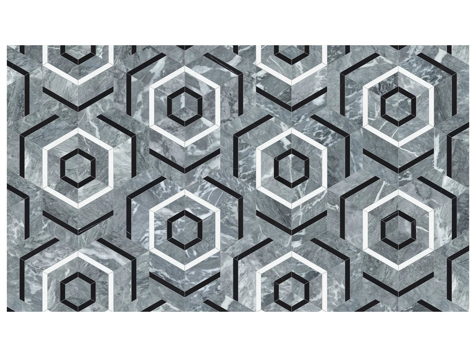 Utopio Hexo Natural Stone Mosaic - Monochromo ||5001-0391-0
