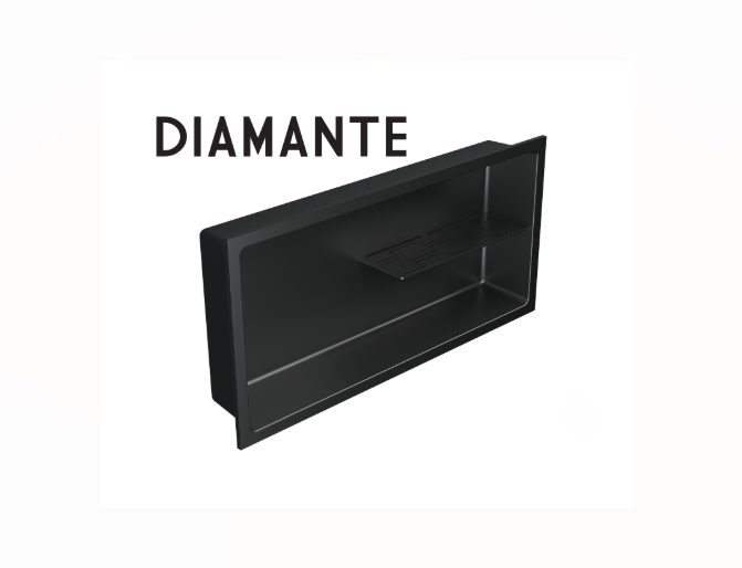Nautika - 12"x24" - Niche Avec Demi Tablette Noir ||N1224TDB