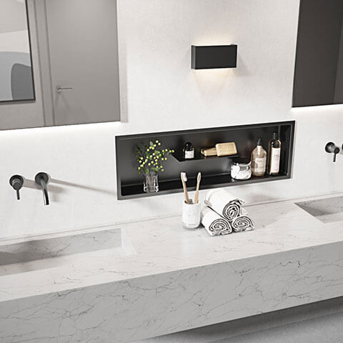 Nautika - 12x36 - Niche Avec Tablette Centrale Blanc ||NI1236TDW